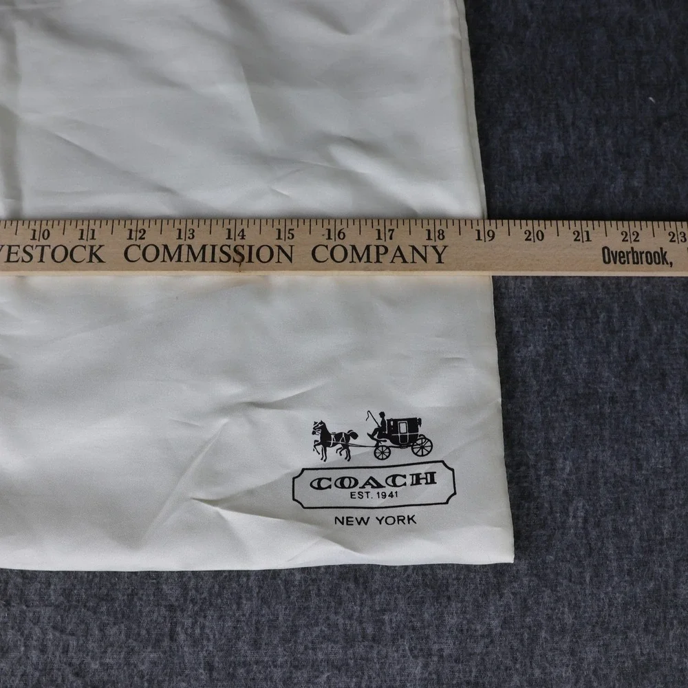 Coach Dustbag Womens One Size White Satin Drawstring Logo Storage Pouch